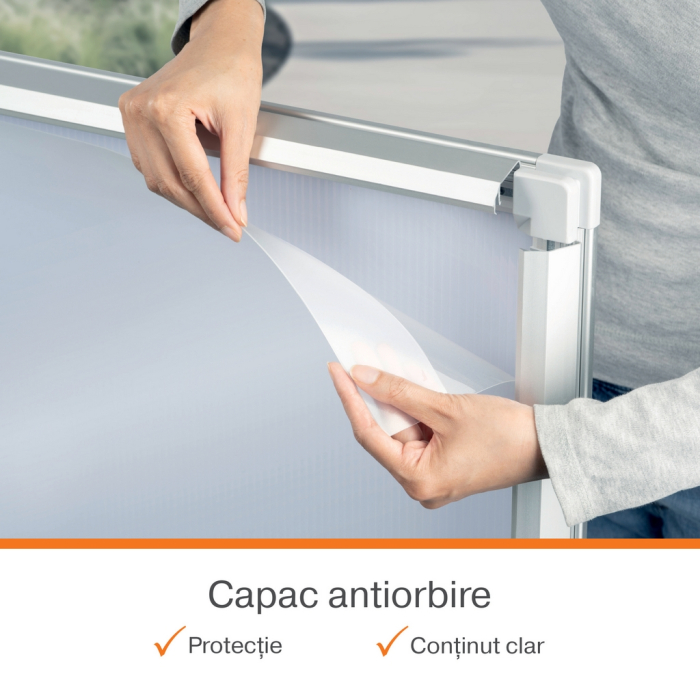 Panou dublu stradal NOBO Impression Pro, aluminiu, cu click, cu baza tip rezervor cu apa, A1, gri [5]