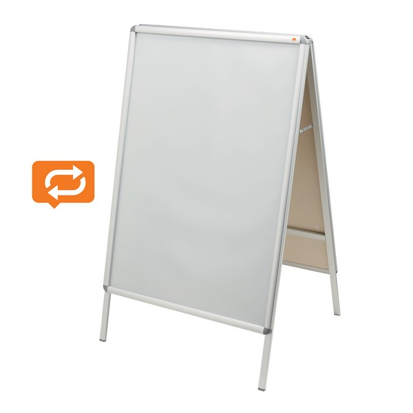Panou dublu stradal NOBO, in forma de A, cu clip, aluminiu, rezistent la apa, A0 [2]