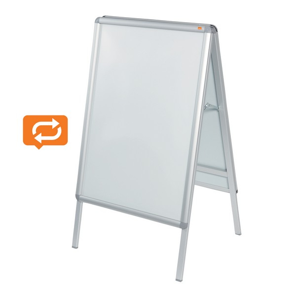Panou dublu stradal NOBO, in forma de A, cu clip, aluminiu, rezistent la apa, A1 [2]