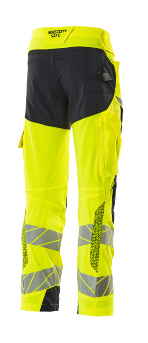 Pantaloni de lucru hi-vis cu benzi reflectorizante si buzunar pentru protectii la genunchi [15]