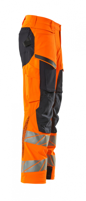 Pantaloni de lucru hi-vis cu benzi reflectorizante si buzunar pentru protectii la genunchi [20]