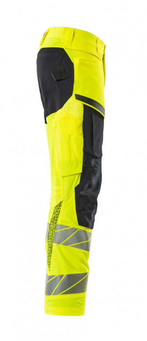 Pantaloni de lucru hi-vis cu benzi reflectorizante si buzunar pentru protectii la genunchi [19]