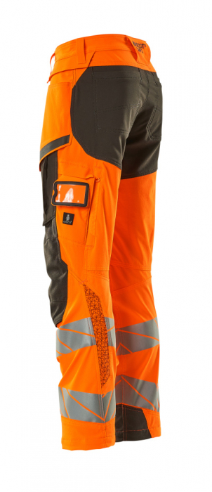 Pantaloni de lucru hi-vis cu benzi reflectorizante si buzunar pentru protectii la genunchi [9]