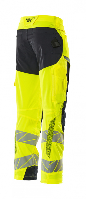 Pantaloni de lucru hi-vis cu benzi reflectorizante si buzunar pentru protectii la genunchi [16]