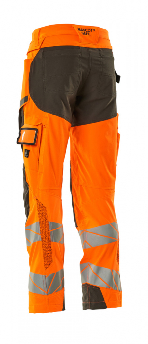 Pantaloni de lucru hi-vis cu benzi reflectorizante si buzunar pentru protectii la genunchi [11]