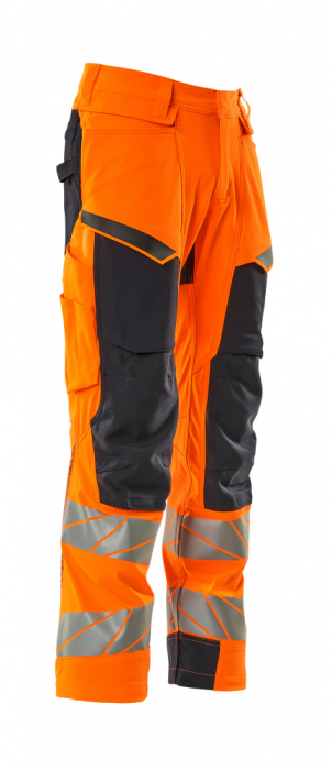 Pantaloni de lucru hi-vis cu benzi reflectorizante si buzunar pentru protectii la genunchi [22]