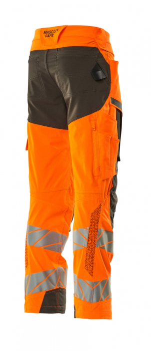 Pantaloni de lucru hi-vis cu benzi reflectorizante si buzunar pentru protectii la genunchi [16]