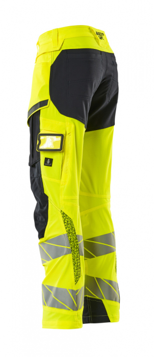 Pantaloni de lucru hi-vis cu benzi reflectorizante si buzunar pentru protectii la genunchi [9]