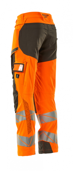 Pantaloni de lucru hi-vis cu benzi reflectorizante si buzunar pentru protectii la genunchi [10]