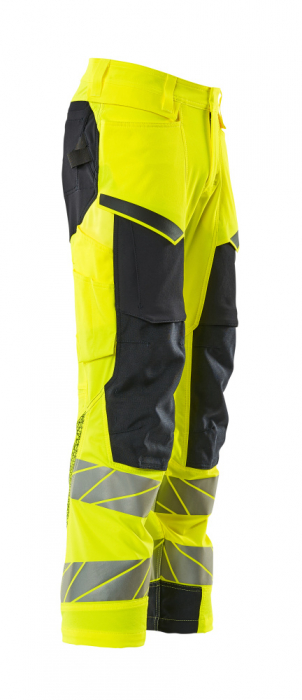 Pantaloni de lucru hi-vis cu benzi reflectorizante si buzunar pentru protectii la genunchi [21]