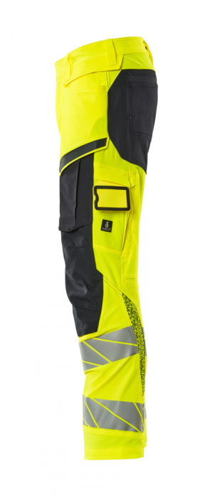 Pantaloni de lucru hi-vis cu benzi reflectorizante si buzunar pentru protectii la genunchi [7]