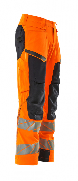 Pantaloni de lucru hi-vis cu benzi reflectorizante si buzunar pentru protectii la genunchi [21]