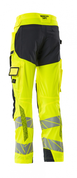 Pantaloni de lucru hi-vis cu benzi reflectorizante si buzunar pentru protectii la genunchi [11]