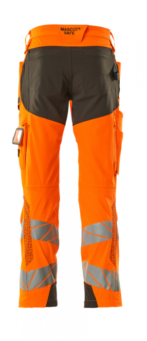 Pantaloni de lucru hi-vis cu benzi reflectorizante si buzunar pentru protectii la genunchi [13]