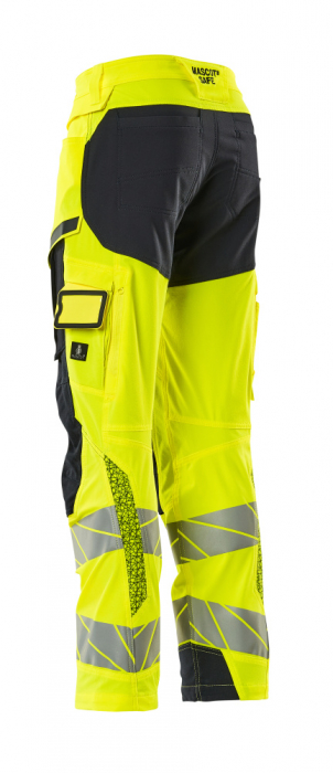 Pantaloni de lucru hi-vis cu benzi reflectorizante si buzunar pentru protectii la genunchi [10]