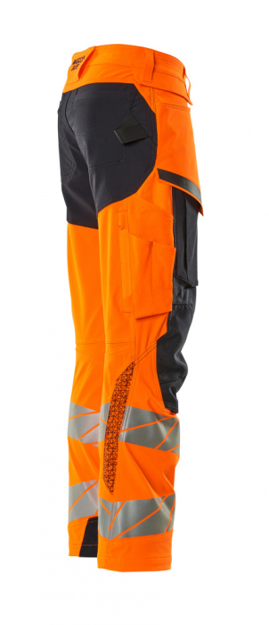Pantaloni de lucru hi-vis cu benzi reflectorizante si buzunar pentru protectii la genunchi [18]