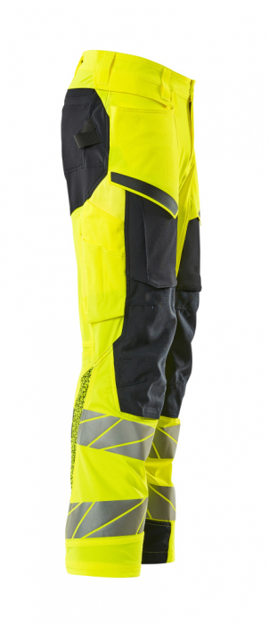 Pantaloni de lucru hi-vis cu benzi reflectorizante si buzunar pentru protectii la genunchi [20]