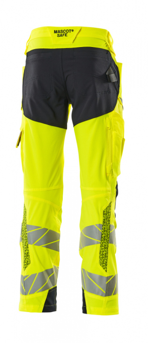 Pantaloni de lucru hi-vis cu benzi reflectorizante si buzunar pentru protectii la genunchi [14]