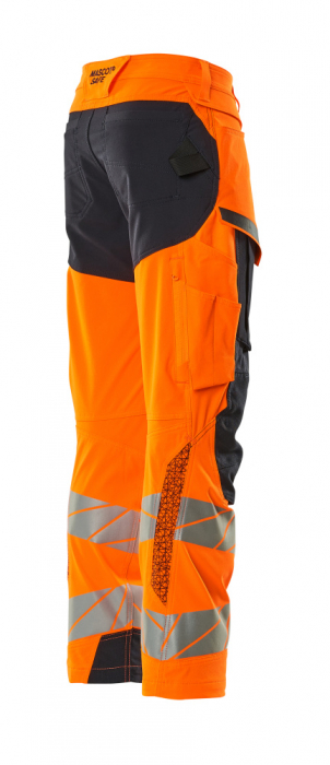 Pantaloni de lucru hi-vis cu benzi reflectorizante si buzunar pentru protectii la genunchi [17]