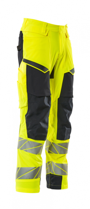 Pantaloni de lucru hi-vis cu benzi reflectorizante si buzunar pentru protectii la genunchi [22]