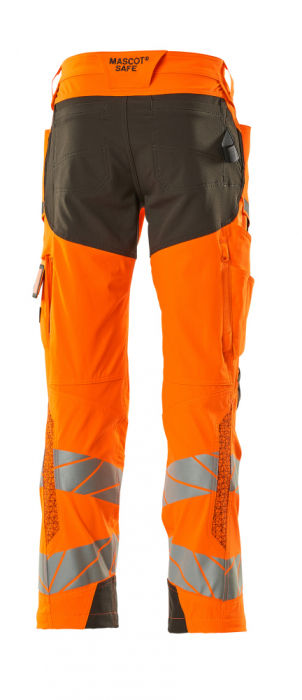 Pantaloni de lucru hi-vis cu benzi reflectorizante si buzunar pentru protectii la genunchi [14]