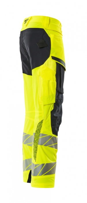 Pantaloni de lucru hi-vis cu benzi reflectorizante si buzunar pentru protectii la genunchi [18]