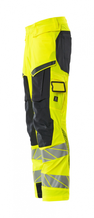 Pantaloni de lucru hi-vis cu benzi reflectorizante si buzunar pentru protectii la genunchi [6]