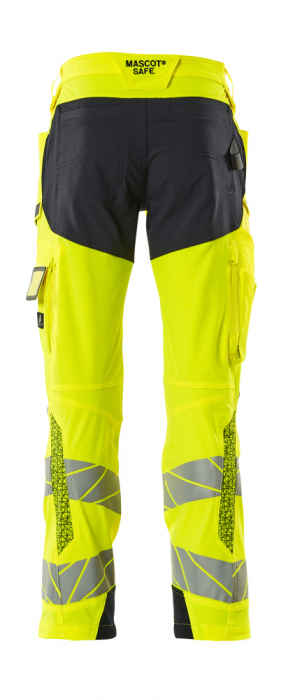 Pantaloni de lucru hi-vis cu benzi reflectorizante si buzunar pentru protectii la genunchi [13]