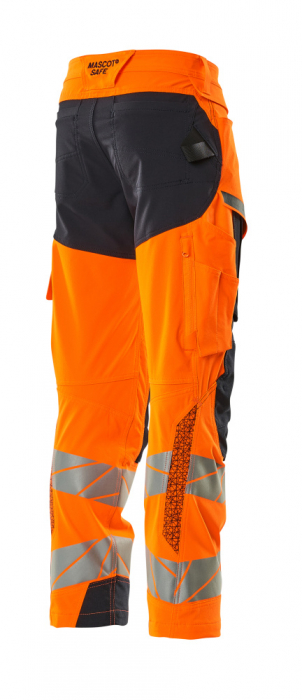 Pantaloni de lucru hi-vis cu benzi reflectorizante si buzunar pentru protectii la genunchi [16]