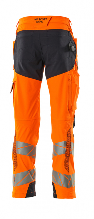 Pantaloni de lucru hi-vis cu benzi reflectorizante si buzunar pentru protectii la genunchi [14]