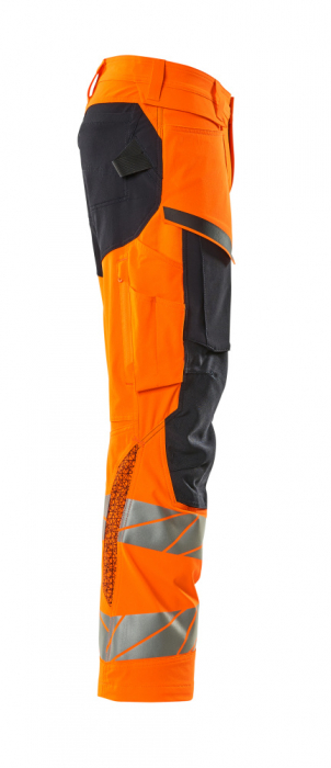 Pantaloni de lucru hi-vis cu benzi reflectorizante si buzunar pentru protectii la genunchi [19]