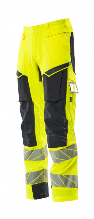 Pantaloni de lucru hi-vis cu benzi reflectorizante si buzunar pentru protectii la genunchi [4]
