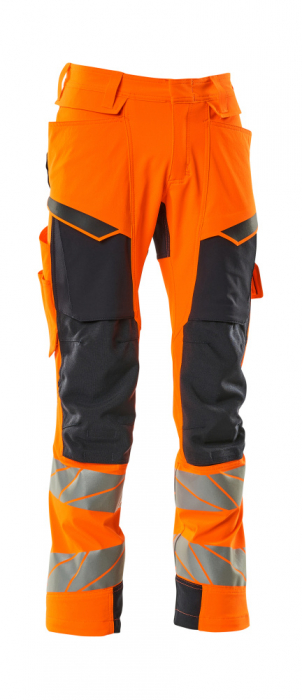 Pantaloni de lucru hi-vis cu benzi reflectorizante si buzunar pentru protectii la genunchi [24]