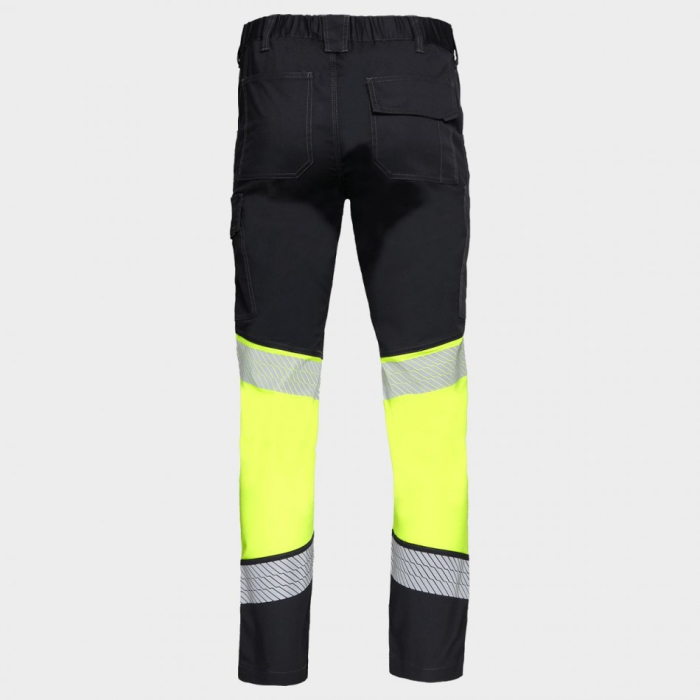 Pantaloni de lucru elastici PRIMO HV STRETCH STENSO negru galben [2]
