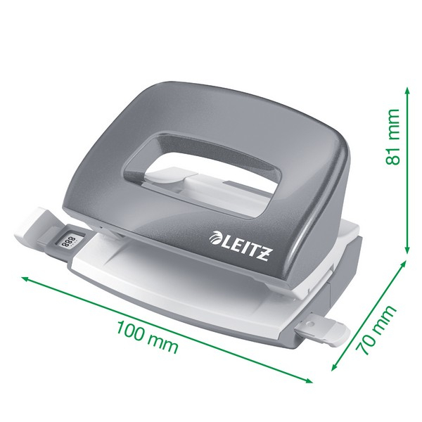 Perforator Leitz Mini 5060 10coli 1mm alb perlat [10]