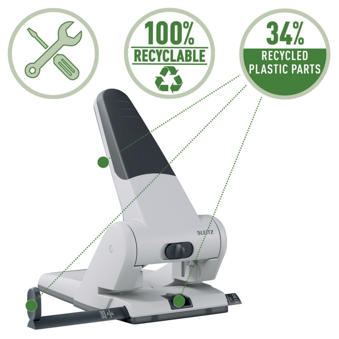 Perforator metalic mare capacitate 65 coli Leitz 5180 negru [2]