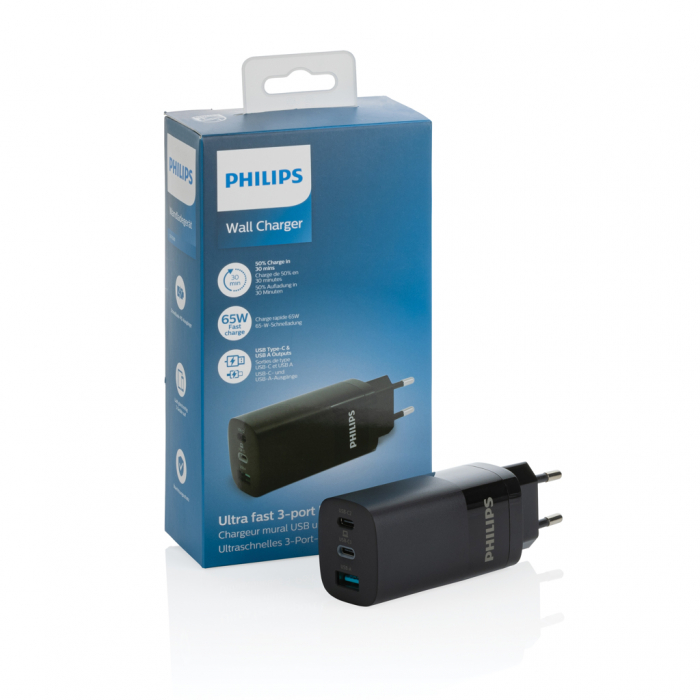 Incarcator Philips 65W PD GaN – 3 porturi USB rapide [8]