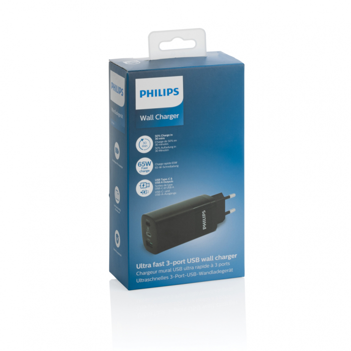 Incarcator Philips 65W PD GaN – 3 porturi USB rapide [9]