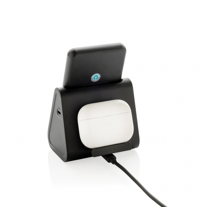 Incarcator wireless 3-in-1 cu powerbank detasabil Powerbase, PC reciclat RCS [7]