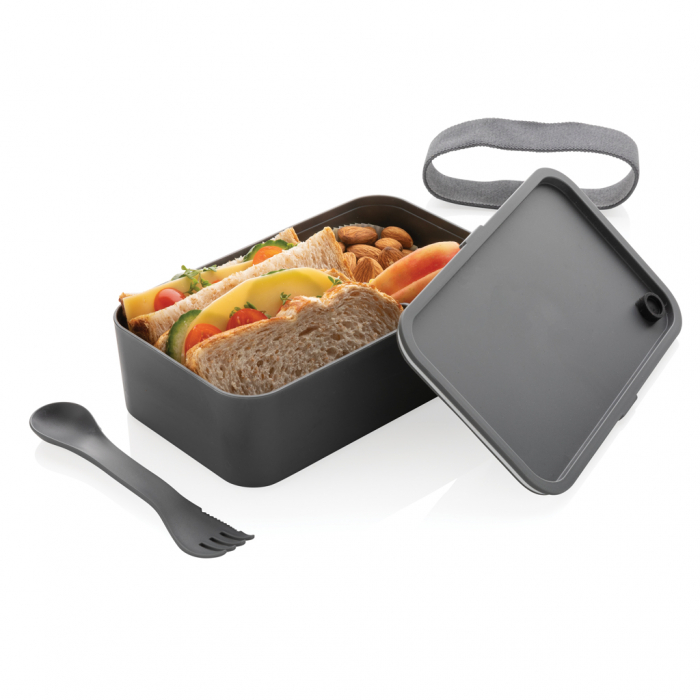 Caserola de pranz din PP cu spork, 0.8L practica si rezistenta [4]