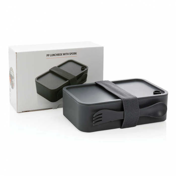 Caserola de pranz din PP cu spork, 0.8L practica si rezistenta [5]