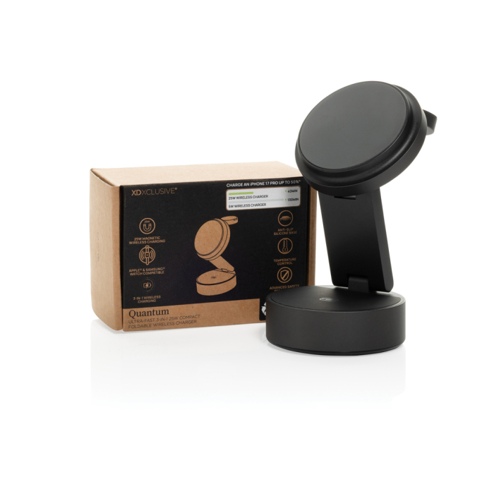 Incarcator wireless Quantum RCS 3-in-1 25W, pliabil, pentru telefon, AirPods si smartwatch [3]