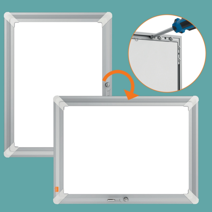 Rama pentru perete NOBO Premium Plus, aluminiu, cu cheie, A3, gri [3]