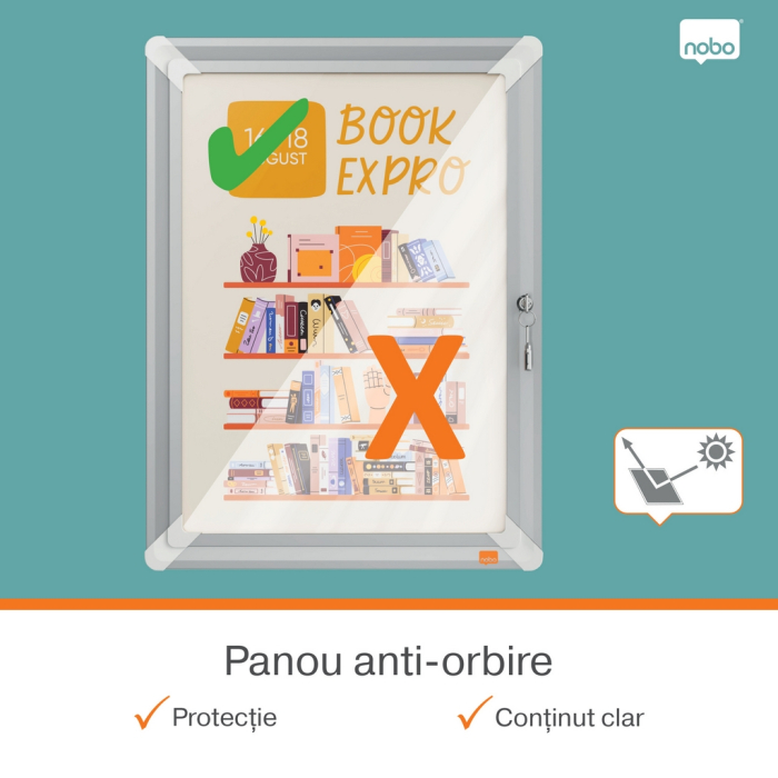 Rama pentru perete NOBO Premium Plus, aluminiu, cu cheie, A3, gri [7]