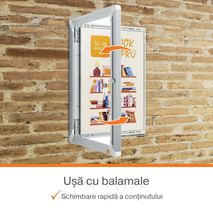Rama pentru perete NOBO Premium Plus, aluminiu, cu cheie, A3, gri [4]