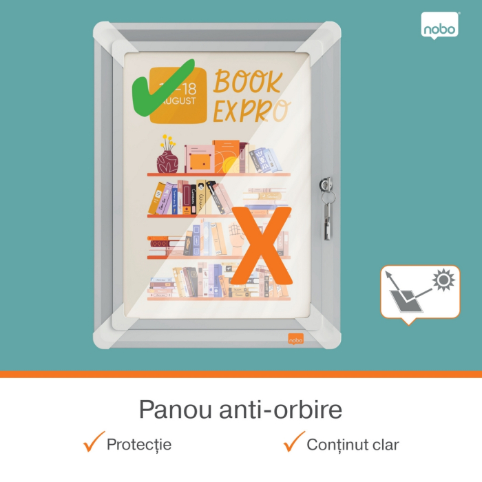 Rama pentru perete NOBO Premium Plus, aluminiu, cu cheie, A4, gri [5]