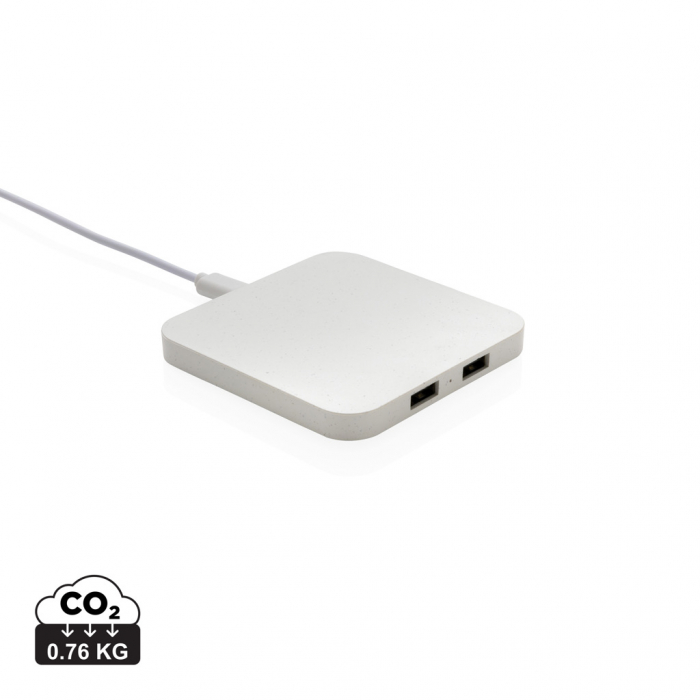 Incarcator wireless 10W cu porturi USB din plastic reciclat RCS [1]