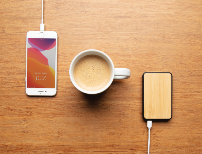 Powerbank 5.000 mAh din plastic reciclat RCS si bambus FSC®, incarcare 10W [8]