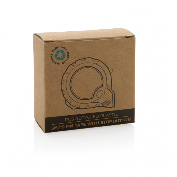 Ruleta RCS 5m/19mm cu buton oprire – ABS reciclat, banda galbena cm [10]