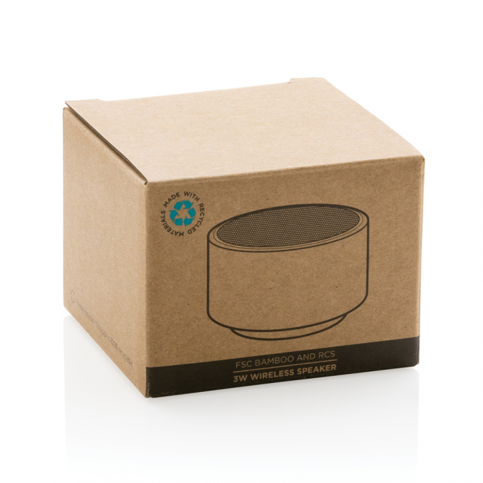 Boxa wireless bambus si plastic reciclat RCS 3W, lumina integrata [8]